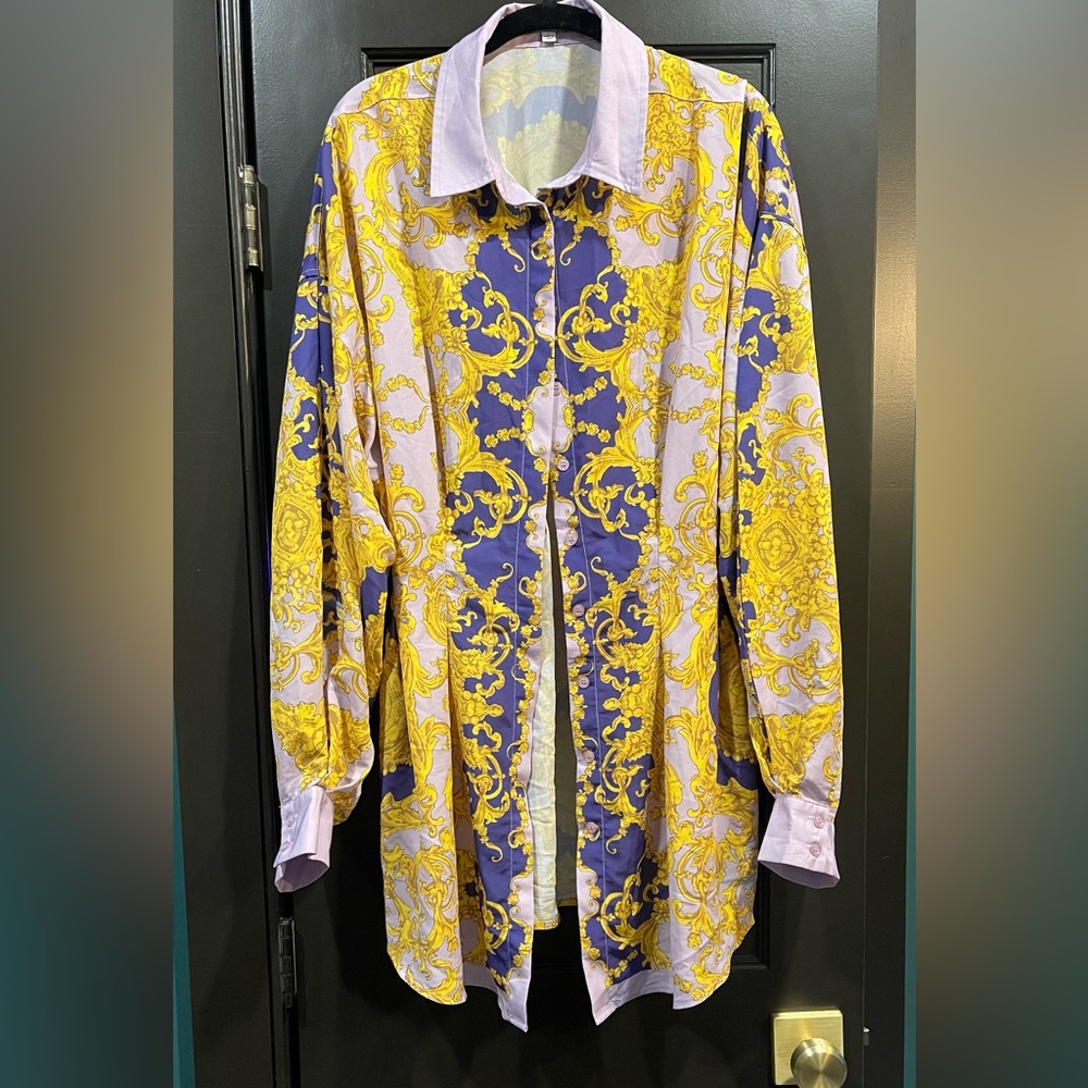 Printed long sleeve dress